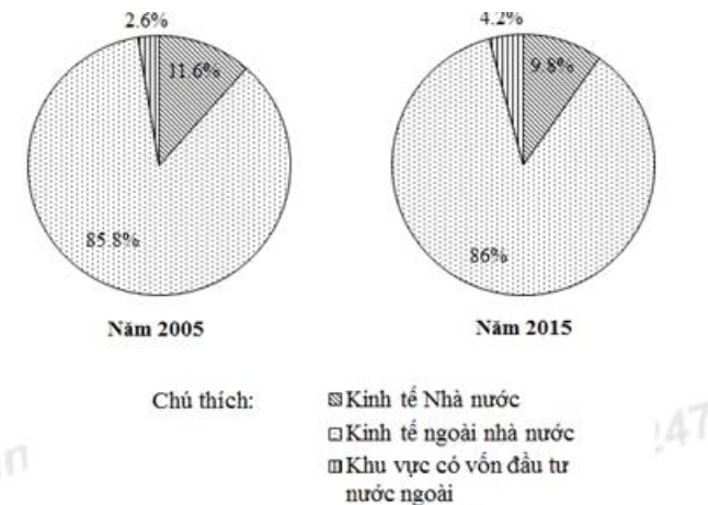 nhận xét nào sau đây đúng với cơ cấu lao động đang làm việc phân theo thành phần kinh tế (ảnh 1)