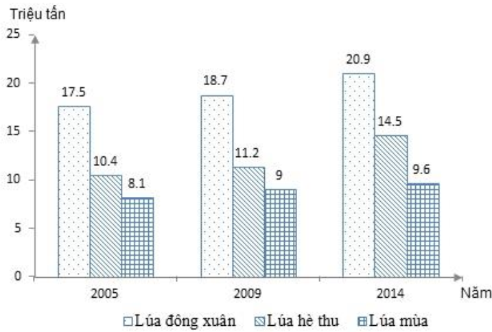 SẢN LƯỢNG LÚA NƯỚC TA GIAI ĐOẠN 2005 - 2014 (ảnh 1)