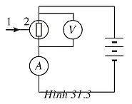 Trong sơ đồ ở Hình 31.3 thì: 1 là chùm sáng; 2 là quang điện trở; A là ampe kế (ảnh 1)