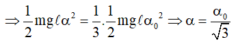 Một con lắc đom dao động điều hoà với biên độ góc α0. Tại li độ góc bằng (ảnh 1)