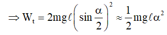 Một con lắc đơn dao động với biên độ góc α0 nhỏ (sinα0 = α0(rad)). Chọn mốc thế năng (ảnh 1)