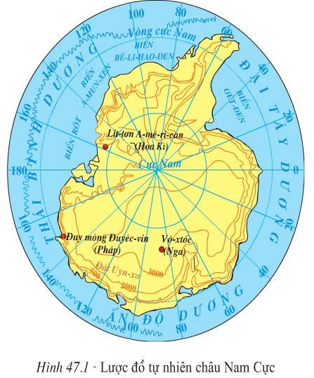 Lý thuyết Địa Lí 7 Bài 22: Vị trí địa lí, lịch sử khám phá và nghiên cứu châu Nam Cực- Chân trời sáng tạo (ảnh 1)