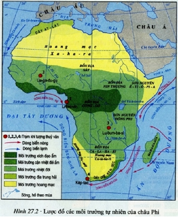 Lý thuyết Địa Lí 7 Bài 9: Thiên nhiên Châu Phi - Chân trời sáng tạo (ảnh 1)
