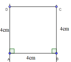 Hãy vẽ một hình vuông có cạnh là 4 cm rồi vẽ ra bên ngoài bốn tam giác đều (ảnh 1)