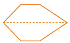 Vẽ hình 6 cạnh có trục đối xứng, không có tâm đối xứng (ảnh 1)