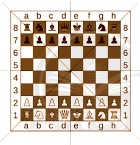 Bàn cờ vua gồm 8 hàng (đánh số từ 1 đến 8) và 8 cột (đánh các chữ cái từ a đến h) (ảnh 1)
