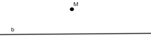 Vẽ đường thẳng b.  a) Vẽ điểm M không nằm trên đường (ảnh 1)