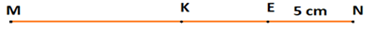 Cho đoạn thẳng MN có trung điểm K. Gọi E là trung điểm của đoạn thẳng KN (ảnh 1)