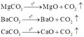 Các muối cacbonat nào sau đây bị phân hủy ở nhiệt độ cao?Nhiều muối cacbonat (trừ muối cacbonat trung hòa của kim loại kiềm) dễ bị nhiệt phân hủy, giải phóng khí cacbonic. (ảnh 1)