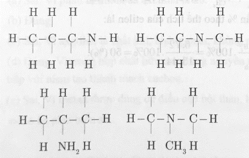 Viết công thức cấu tạo của các chất có công thức phân tử sau: C3H4, C2H5Cl, C3H9N. (ảnh 3)