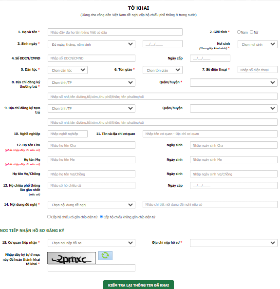 Hướng dẫn cách điền tờ khai xin cấp hộ chiếu trong nước mới nhất TK01 [Năm 2023] (ảnh 1)