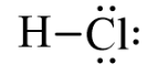 Công thức Lewis của HCl ( hydrogen chloride) theo chương trình mới (ảnh 1)