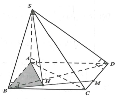 Cho hình chóp S.ABCD có đáy ABCD là hình vuông cạnh a, SA vuông góc với mặt phẳng đáy và góc giữa SC (ảnh 1)