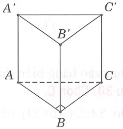 Cho khối lăng trụ đứng ABC.A’B’C’ đáy ABC là tam giác vuông cân tại B Tính V (ảnh 1)