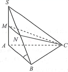 Cho hình chóp S.ABC có SA vuông góc với (ABC), tam giác ABC đều AB = a; góc giữa SB và mặt phẳng (ABC) bằng 60 (ảnh 1)