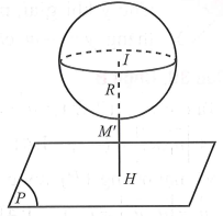 Trong không gian Oxyz cho mặt cầu (S) và mặt phẳng P: x - y + 2z + 1 = 0. Gọi M là một điểm bất kì trên mặt cầu (S). Khoảng (ảnh 1)