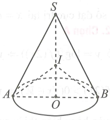 Cho hình nón đỉnh S có đường sinh bằng 2, đường cao bằng 1. Tìm đường kính của mặt cầu chứa điểm S và chứa đường tròn đáy hình nón đã cho. (ảnh 1)