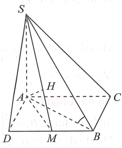 Cho hình chóp S.ABC có đáy ABC là tam giác đều cạnh a,  góc giữa đường thẳng SB và mặt phẳng (ABC) bằng 60 độ. Tính (ảnh 1)