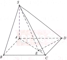Cho hình chóp S.ABCD có đáy ABCD là hình chữ nhật AB = a; BC = 2a; SA = a và SA vuông góc với mặt phẳng đáy. Côsin của góc giữa đường thẳng SD và mặt phẳng (SAC) bằng (ảnh 1)
