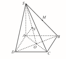 Cho hình chóp SABCD, có đáy ABCD là hình vuông tâm O, cạnh bên vuông góc với mặt đáy. Gọi M là trung điểm của SA, N là hình chiếu vuông góc của A lên SO. Mệnh đề nào sau đây đúng (ảnh 1)