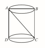 Cắt khối trụ bởi một mặt phẳng qua trục ta được thiết diện là hình chữ nhật ABCD có AB và CD thuộc hai đáy hình trụ, AB = 4a, AC = 5a. Tính thể tích khối trụ (ảnh 1)