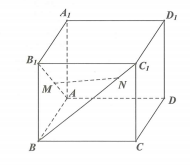 Cho hình lập phương ABCD.A1B1C1D1 có cạnh bằng 1. Hai điểm M, N lần lượt thay đổi trên các đoạn AB1 và BC1 sao cho MN luôn (ảnh 1)