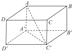 Thể tích V của khối hộp chữ nhật ABCD.A'B'C'D' biết AB = a; AD = 2a; AC' = a căn 14 là (ảnh 1)