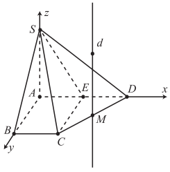 Cho hình chóp S.ABCD có SA vuông góc với đáy; SA = a căn 6. Đáy ABCD là hình thang vuông tại A và B (ảnh 1)