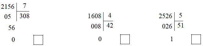 Toán lớp 3 trang 119 bài Chia số có bốn chữ số với số có một chữ số (tiếp theo) (ảnh 1)