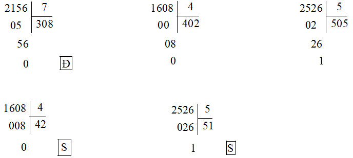 Toán lớp 3 trang 119 bài Chia số có bốn chữ số với số có một chữ số (tiếp theo) (ảnh 1)