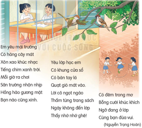 Giải Tiếng Việt lớp 2 Tập 1 Bài 13: Yêu lắm trường ơi! – Kết nối tri thức (ảnh 1)