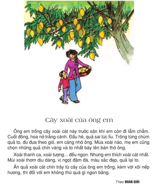 Giải Tiếng Việt lớp 2 Tập 1 Bài 30: Thương ông – Kết nối tri thức (ảnh 1)