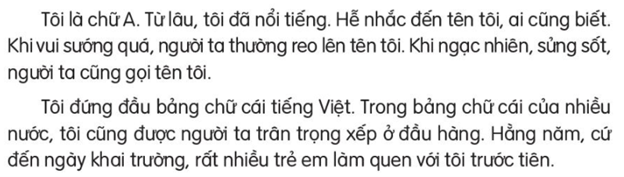 Giải Tiếng Việt lớp 2 Tập 1 Bài 19: Chữ A và những người bạn – Kết nối tri thức (ảnh 1)