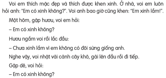Giải Tiếng Việt lớp 2 Tập 1 Bài 5: Em có xinh không? – Kết nối tri thức (ảnh 1)