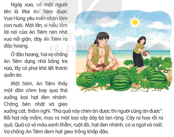 Giải Tiếng Việt lớp 2 Tập 2 Bài 21: Mai An Tiêm – Kết nối tri thức (ảnh 1)