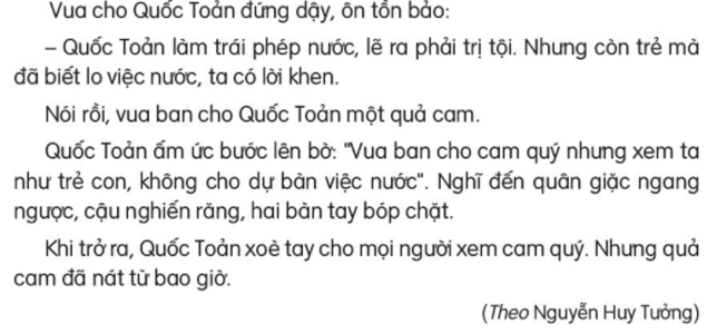 Giải Tiếng Việt lớp 2 Tập 2 Bài 23: Bóp nát quả cam – Kết nối tri thức (ảnh 1)
