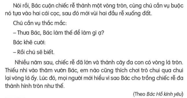 Giải Tiếng Việt lớp 2 Tập 2 Bài 24: Chiếc rễ đa tròn – Kết nối tri thức (ảnh 1)