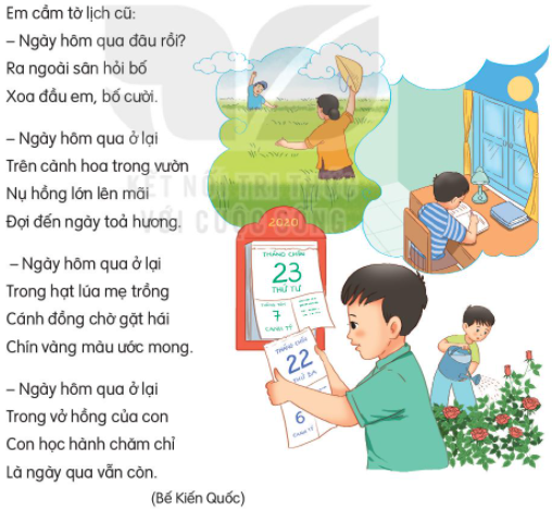 Giải Tiếng Việt lớp 2 Tập 1 Bài 2: Ngày hôm qua đâu rồi – Kết nối tri thức (ảnh 1)