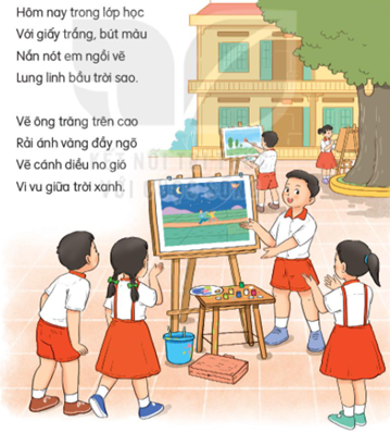 Giải Tiếng Việt lớp 2 Tập 1 Bài 14: Em học vẽ – Kết nối tri thức (ảnh 1)