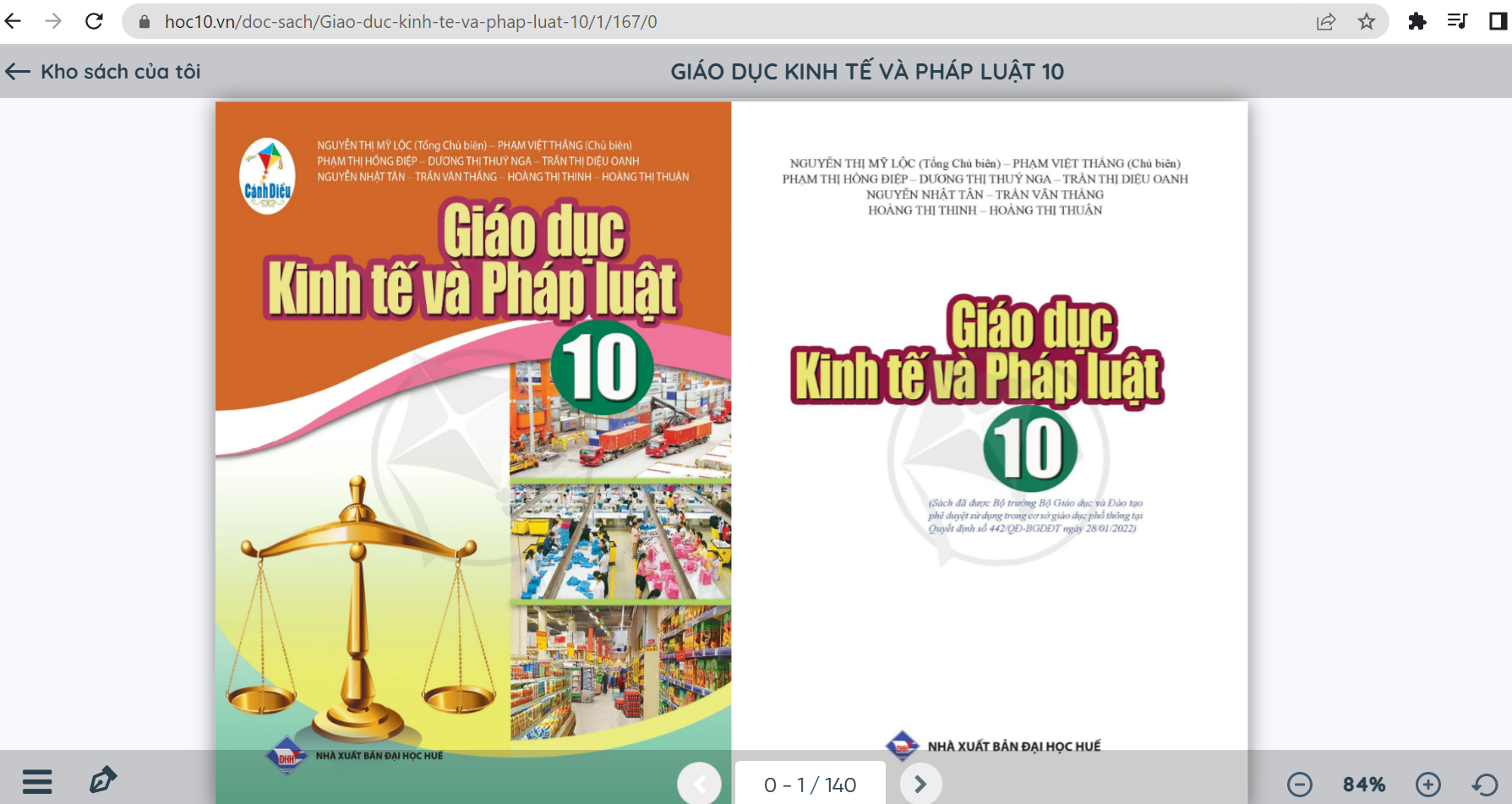 Xem trực tuyến và tải PDF sách Giáo dục kinh tế và pháp luật lớp 10 Cánh diều (ảnh 1)