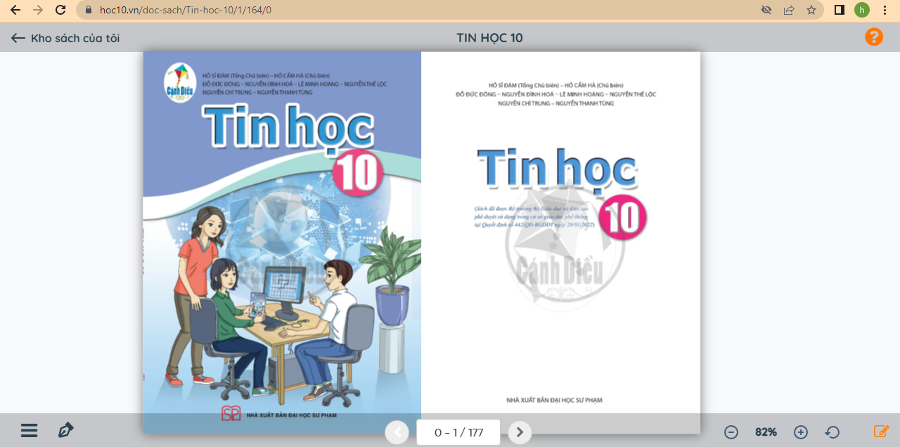 Xem trực tuyến và tải PDF sách Tin học lớp 10 Cánh diều  (ảnh 1)