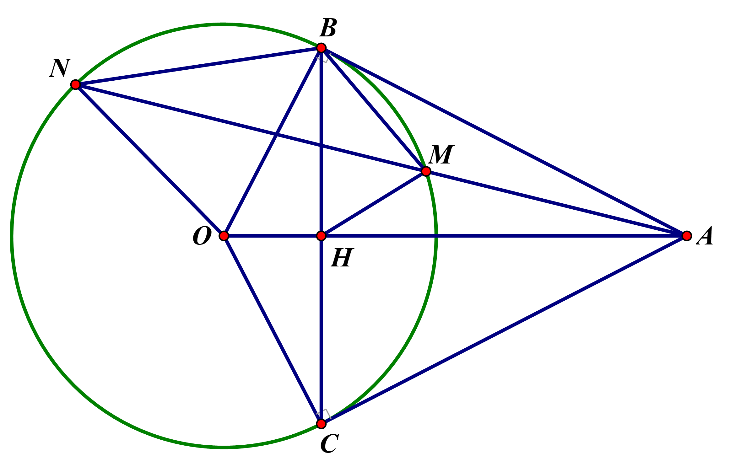 Cho đường tròn (O) và một điểm A nằm ngoài đường tròn tam 0 (ảnh 1)