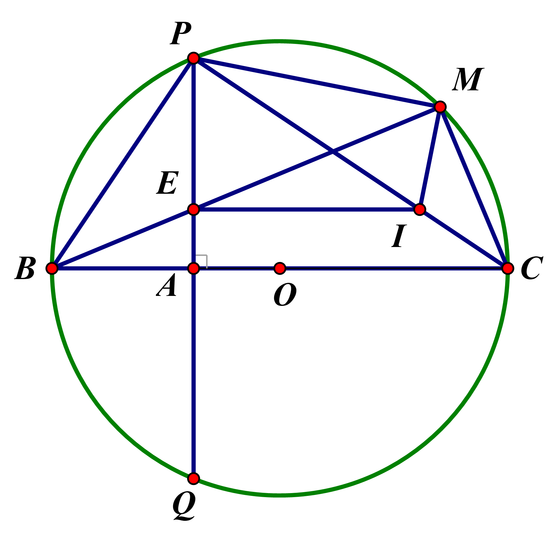 Cho đường tròn (O; R), đường kính BC cố định và điểm A cố định thuộc đoạn thẳng OB (A không trùng với O và B) (ảnh 1)