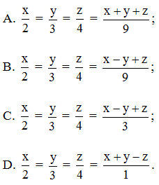 TOP 20 câu Trắc nghiệm Tính chất của dãy tỉ số bằng nhau - Toán 7 Kết nối tri thức (ảnh 1)