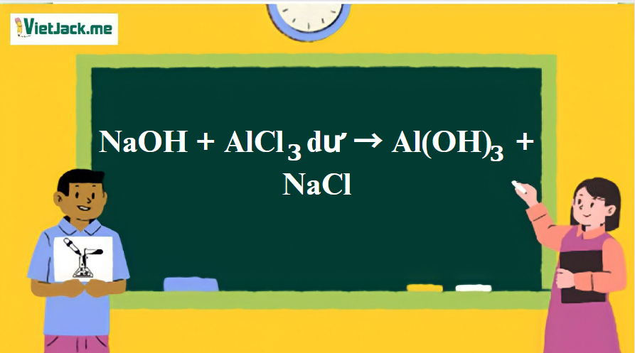 NaOH + AlCl3 dư → Al(OH)3 + NaCl (ảnh 1)