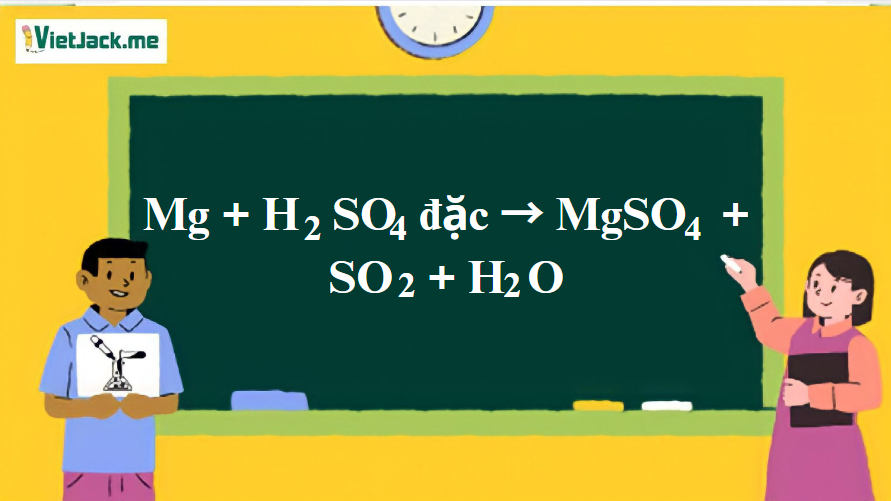 Mg + H2SO4 đặc → MgSO4 + SO2 + H2O | Mg ra MgSO4 (ảnh 1)