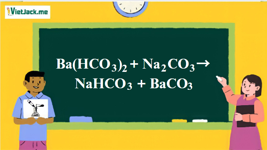 Ba(HCO3)2 + Na2CO3 → NaHCO3 + BaCO3 | Ba(HCO3)2 ra BaCO3 | Na2CO3 ra NaHCO3 (ảnh 1)