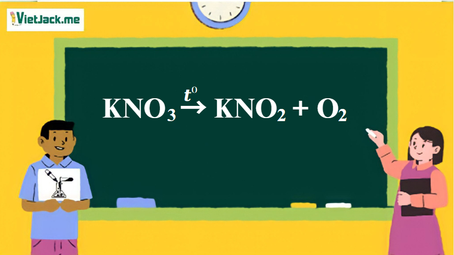 KNO3 → KNO2 + O2 | KNO3 ra KNO2 | KNO3 ra O2 (ảnh 1)