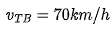 {v_{TB}} = 70km/h