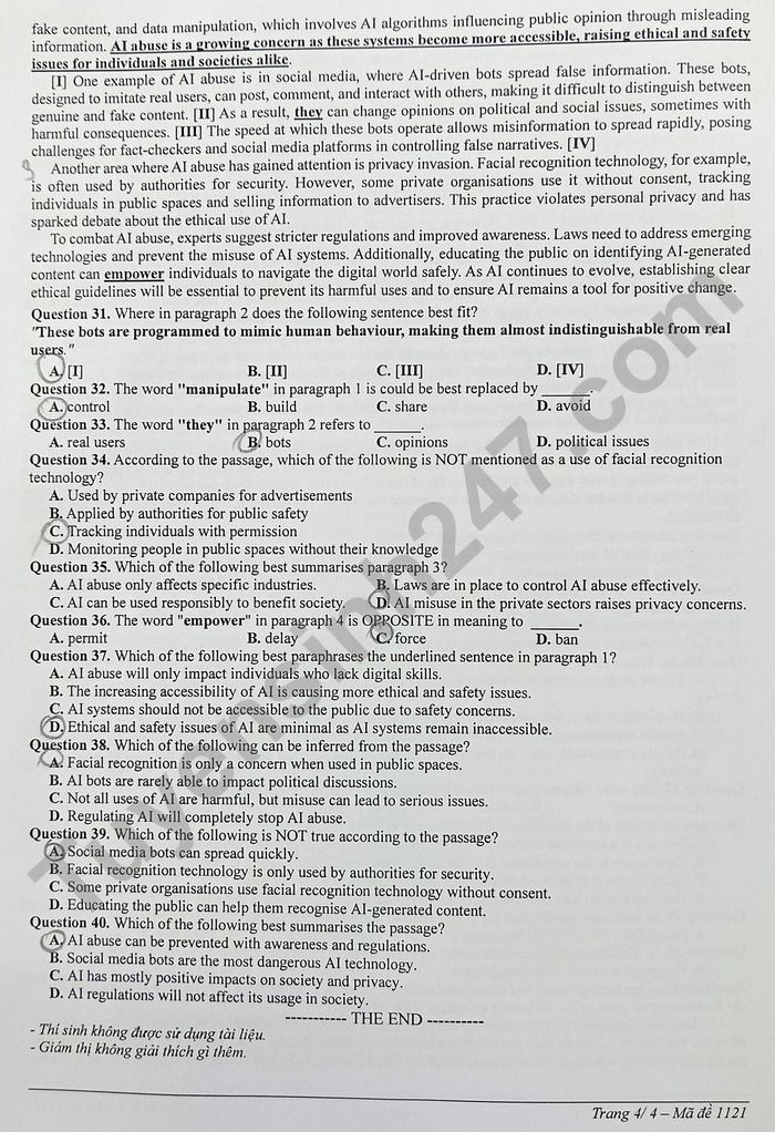 Đề thi thử THPT Quốc gia 2025 môn Tiếng Anh Sở GD&ĐT Sóc Trăng có đáp án (ảnh 1)